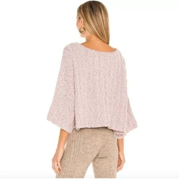 Free People Good Day Mauve Pullover Ribbed Oversized Sweater Size S - Picture 5 of 9